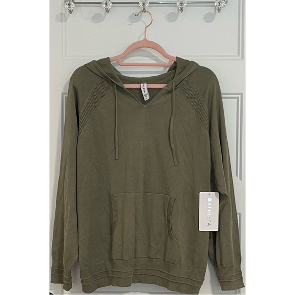 Athleta Evergreen Hoodie Sweater - Olive Green NWT SZ 1X - Picture 7 of 15